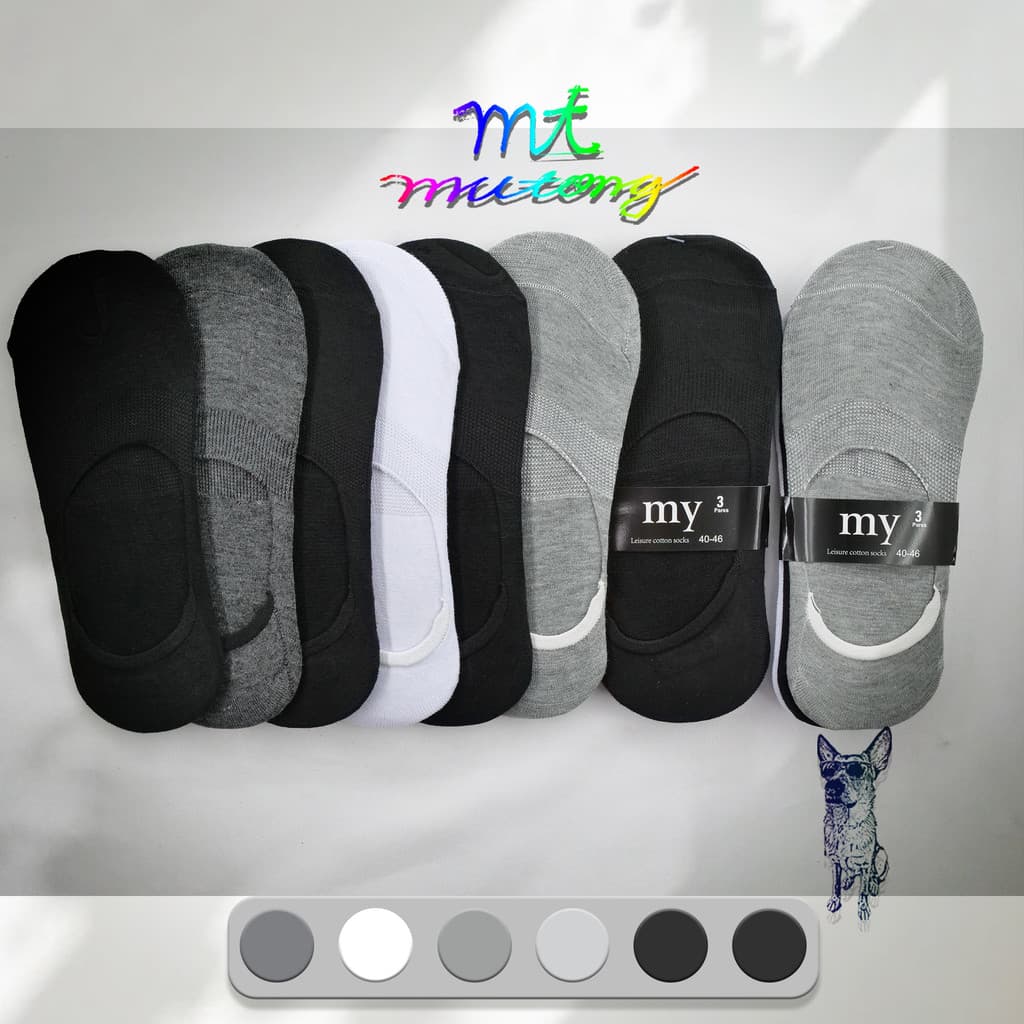 A.Kit 3-12 Pares de Meia Sapatilha Soquete Invisível com Silicone Masculino VERAO.tamanho;40-46/527