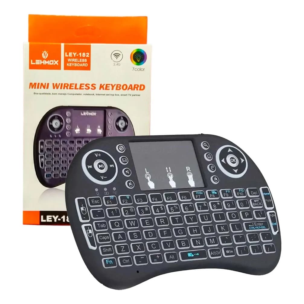 Mini Teclado Controle Usb Touchpad Smart Tv Pc Ps3- Iluminado
