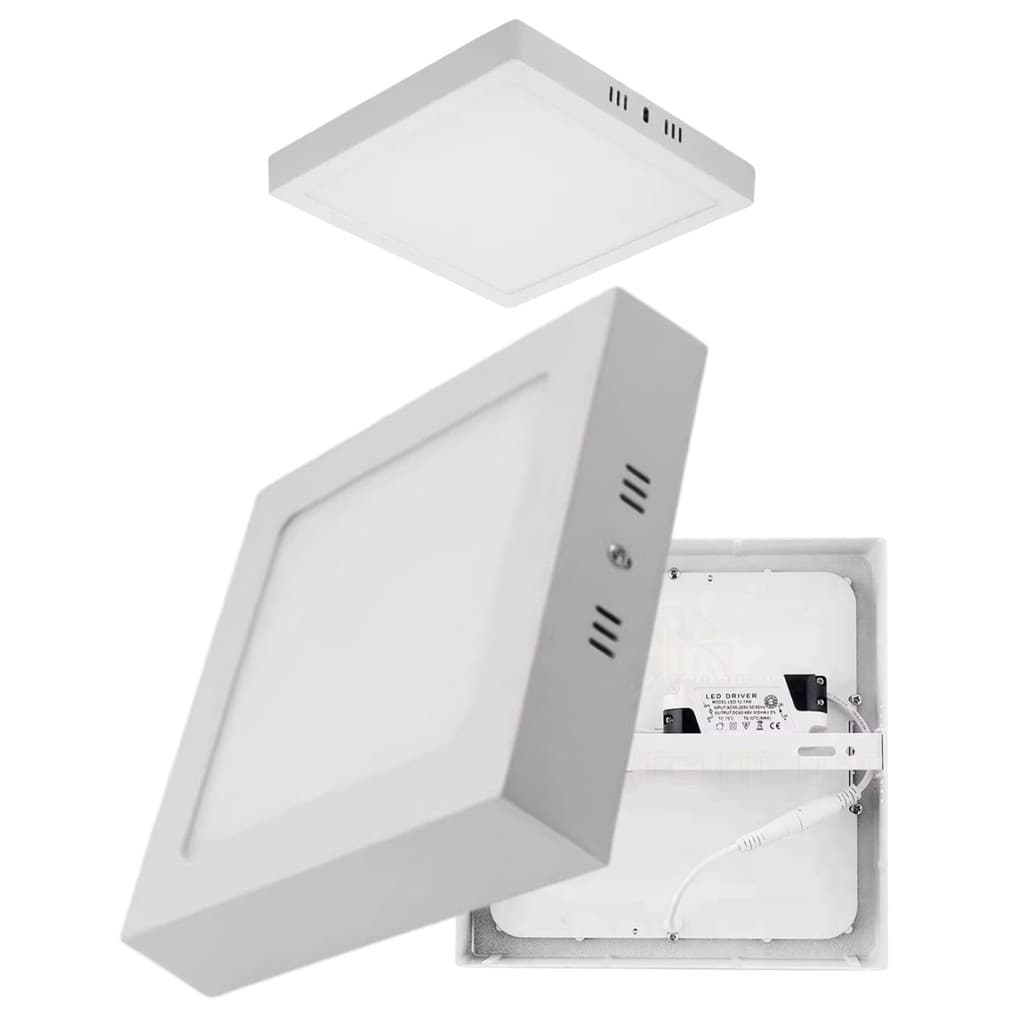 Plafon Led 24w Sobrepor Quadrado 28x28cm Alumi Bivolt 6500k