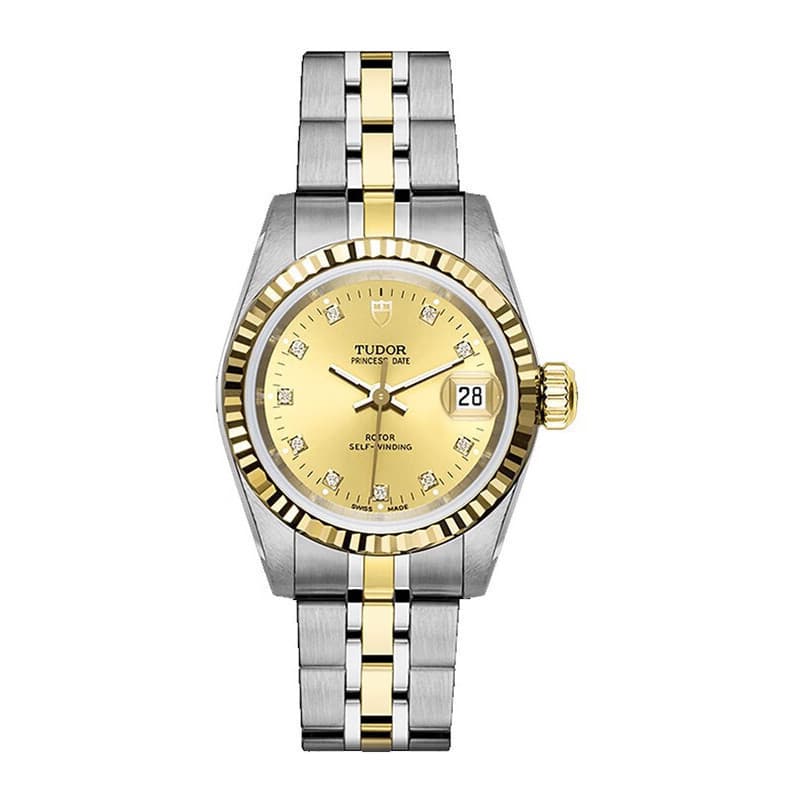Tudor Princess Series M92413-0006 Relógio feminino mecânico automático em ouro 18k diamantes