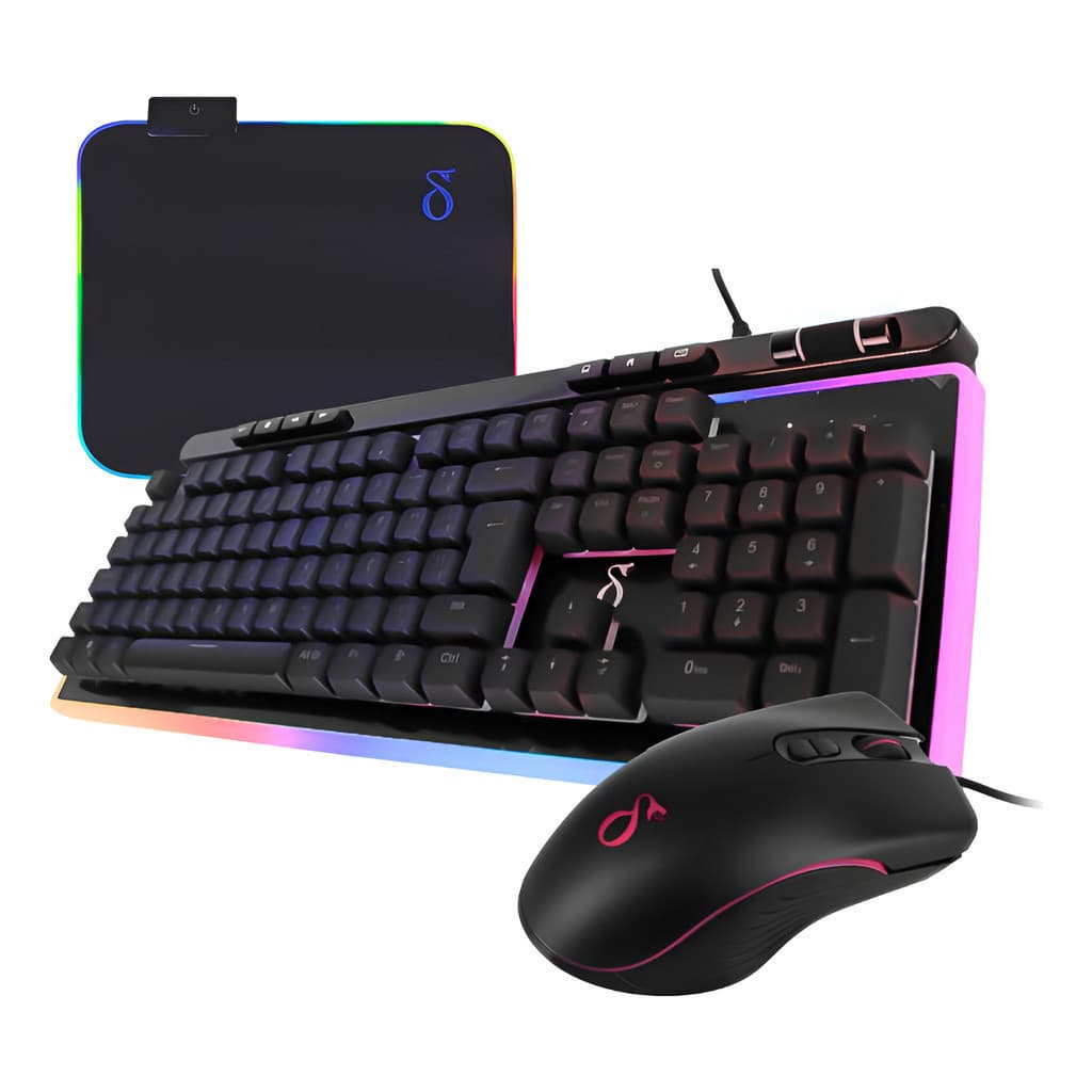 Kit Gamer Teclado Português+ Mouse+mouse Pad Rgb Jogos Com Fio Usb