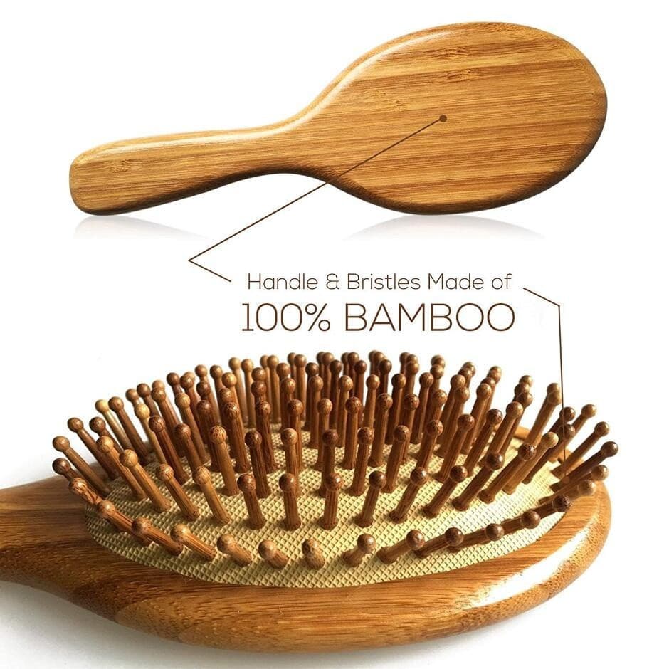Escova De Bambu De Madeira Premium Para Cabelo Melhora O Crescimento Do Prevenir A Queda De Pente Dentes