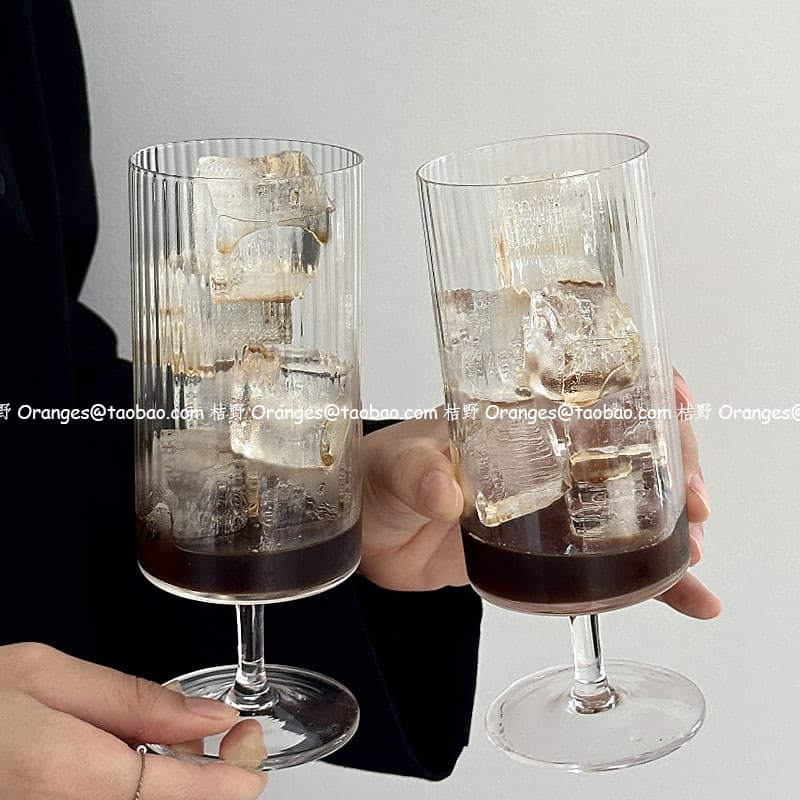 Nicho Retro ins simples padrão Vertical cálice gelo americano copo Latte xícara de café bolha copo de água Cocktail vidr