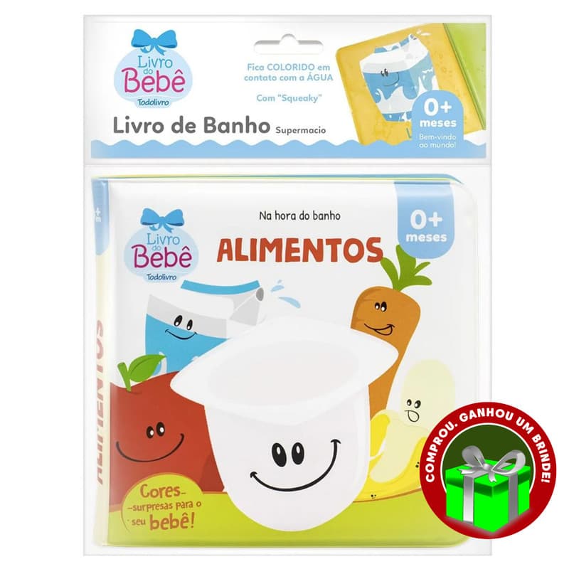 Livro Na hora do banho II: Alimentos SBN Crianças Filhos Infantil Desenho História Brincar Pintar