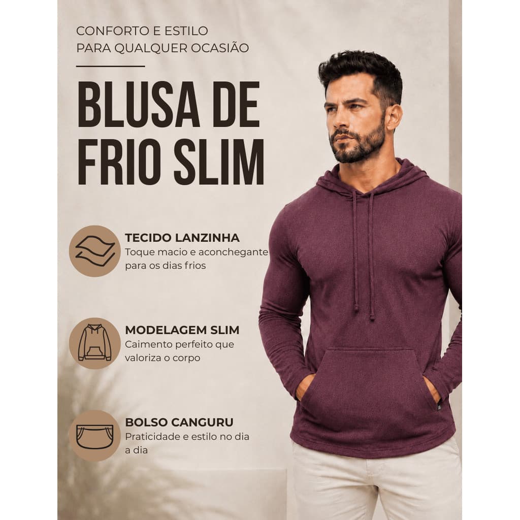 Blusa Masculina Capuz Com Cordão Casaco Masculino Bolso Canguru Tecido Lanzinha Macio Premium Manga Longa