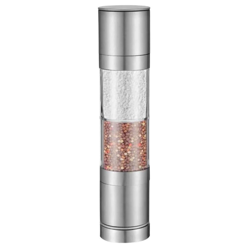 Moedor Duplo Sal e Pimenta Inox Manual 2 em 1 Ajustável Prático Cozinha Gourmet