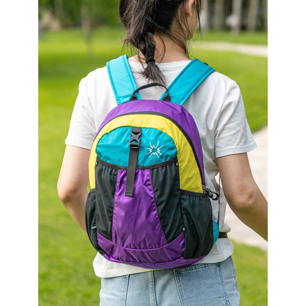 Sugi montanhas ao ar livre dobrável versão coreana viagem mochila leve 20 litros carga ao ar livre contraste cor mochila