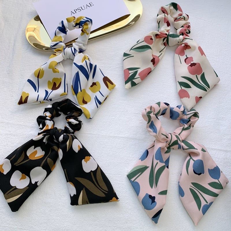 Chumbo Wa057 Francês Romântico retro Tulipa Flores Círculo De Cabelo scrunchies Laços Acessórios Para O