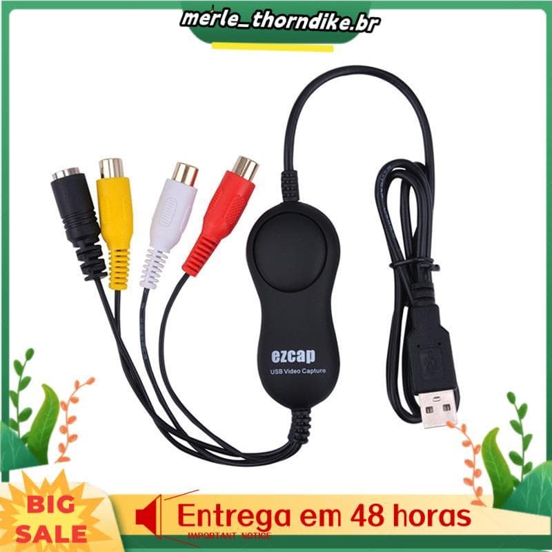 USB 2.0 AV S-Video Gravação De Vídeo Analógico 158 Placa De Captura De Áudio E Para Player V8 Hi8 Filmadora Câmera Win/I
