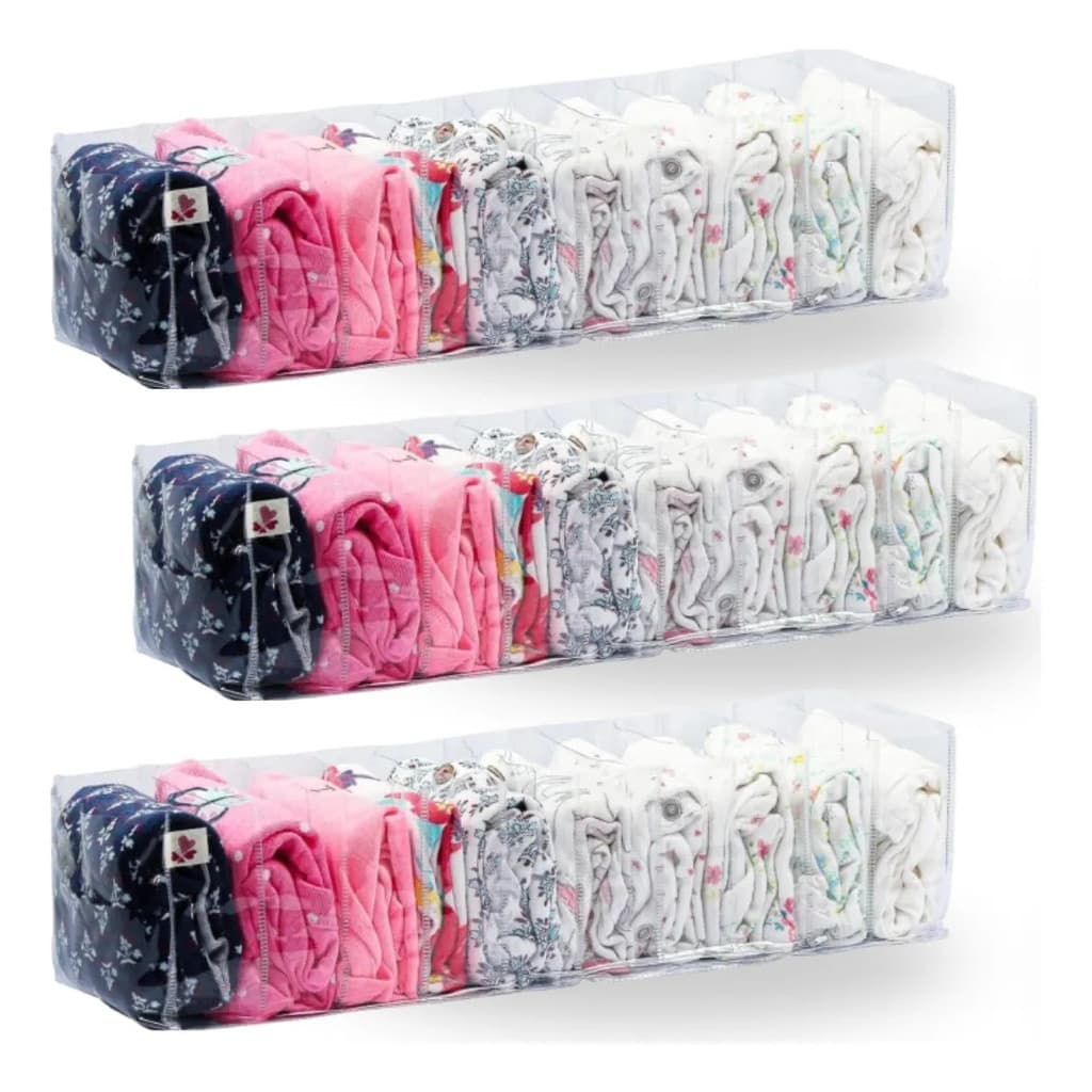 Kit 3 Colmeia Clean Organizadora 40cm Gaveta Bebê Body Blusa