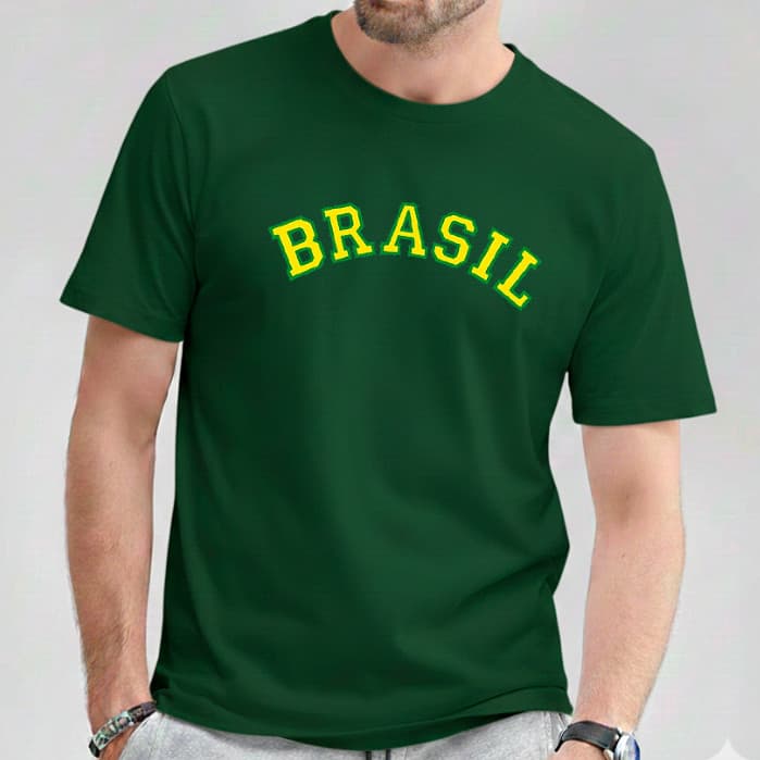 Camiseta Masculina Brasil 100% Algodão Copa Do Mundo 2026 Hexa Camisa Futebol