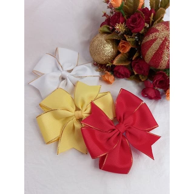 kit 3 unidade laço MENINA PRESILHA G BOAS FESTAS NATAL