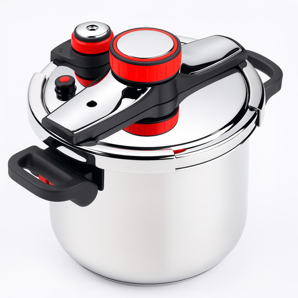 Panela de Pressao 5 Litros Inox Com Fechamento Inteligente Segura Pratica Para Cozinhar Feijao Carnes e Sopas Rapido