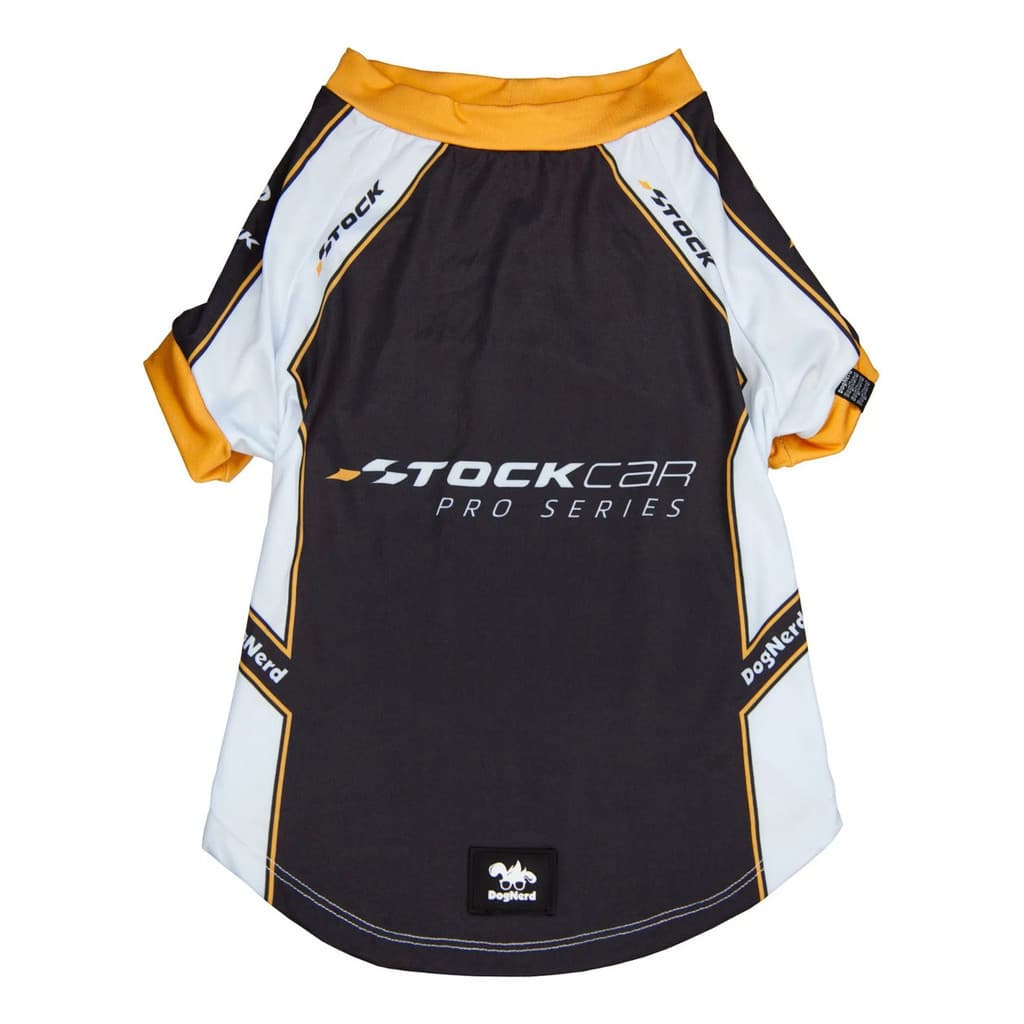 Camiseta Pet Proteção Uv50 Stockcar Para Cachorro E Gato Carros Fantasia Pet