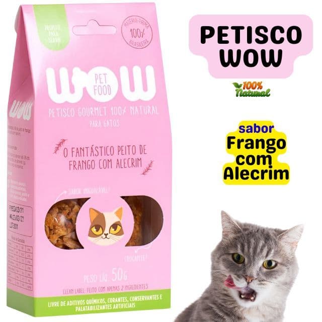 Petisco Wow Pet Food Peito de Frango com Alecrim para Gatos