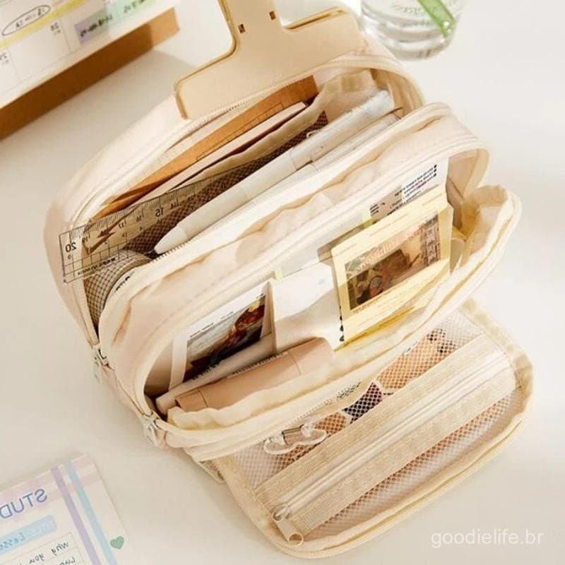 Saco De Lápis De Grande Capacidade Escola Estética Big Pouch Girl Cute Stationery Holder Bag Para Crianças Suprimentos E