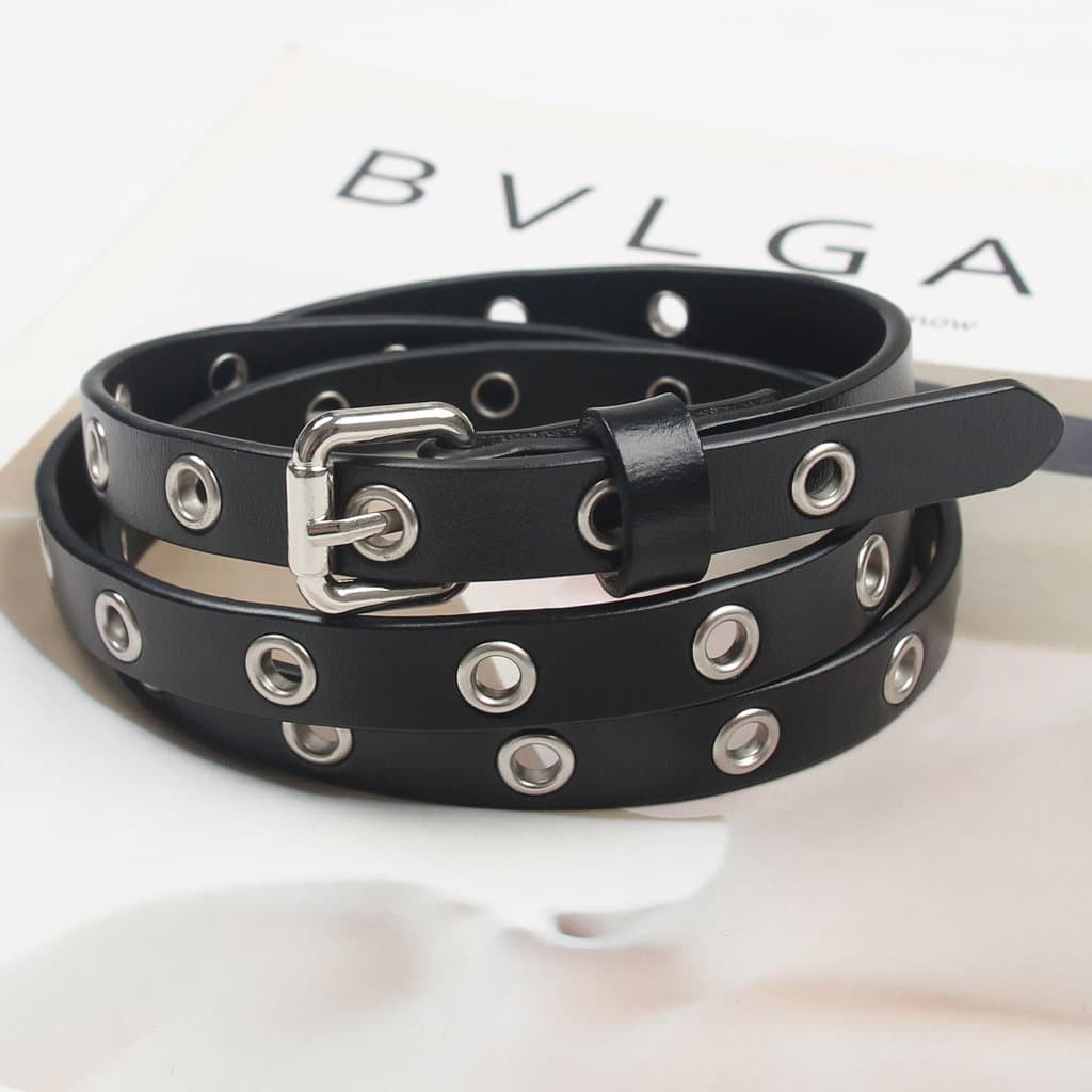 Europeu americano estilo Punk fivela de Metal sem perfuração cinto feminino High-End decoração Casual única fileira cint