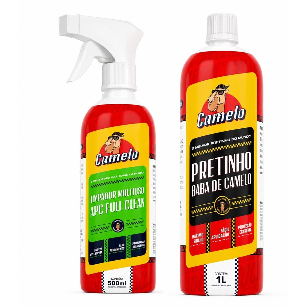 KIT Pretinho Baba de Camelo 1L + APC Full Clean 500ML Removedor de Sujeira e Contaminação
