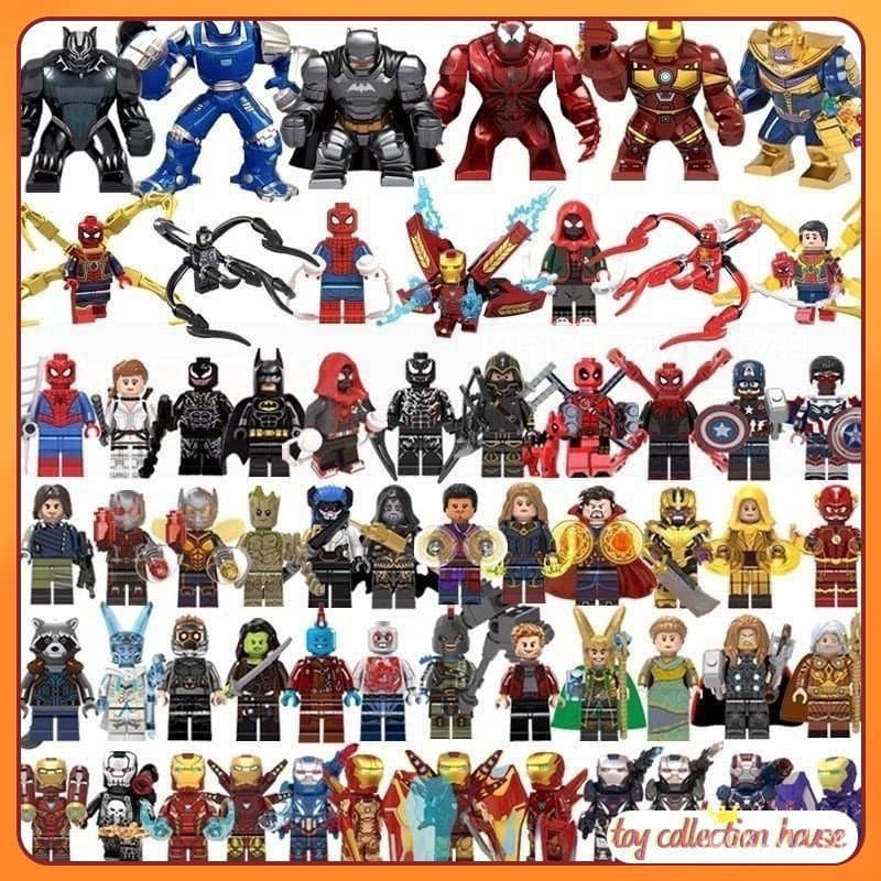 Boneca de Blocos #     Marvel Compatível com Figuras Lego: Vingadores, Homem de Ferro, Homem-Aranha