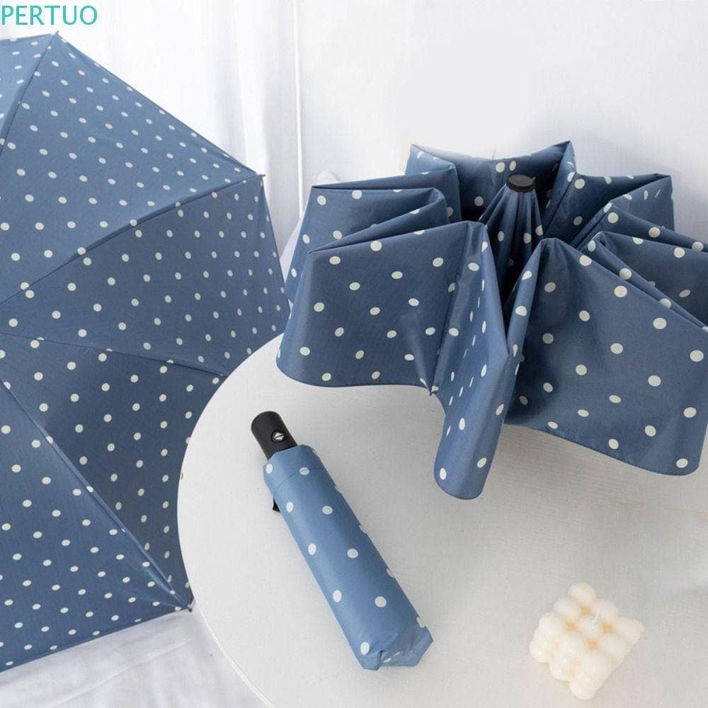Guarda-Chuva PERTUO Polka Dot , Automático/Manual Com Proteção UV Dobrável De Dupla Utilização