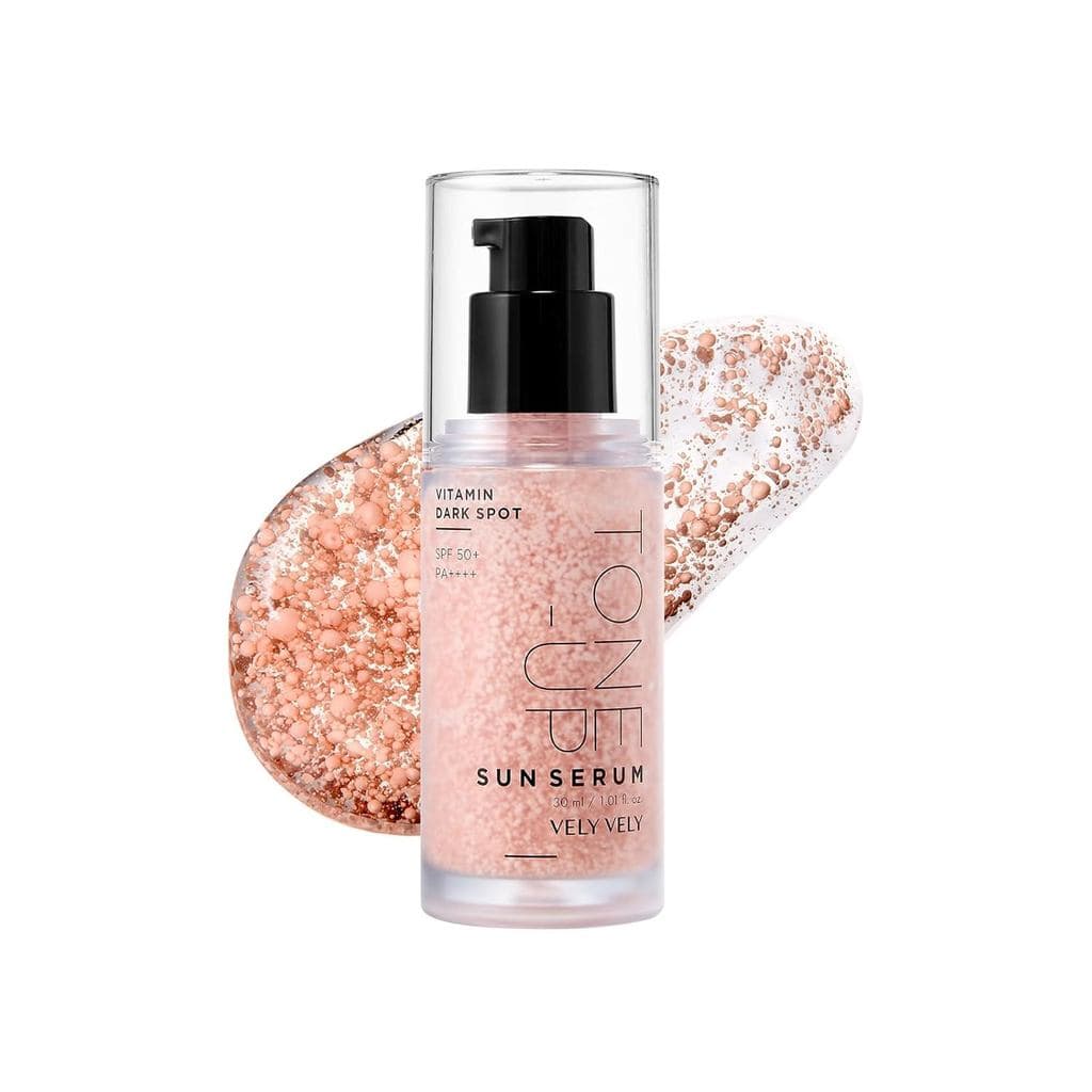 VELY VELY Sérum Solar Tonificante para Manchas Escuras com Vitamina, FPS 50+ PA++++ Protetor Solar Facial de Amplo Espec
