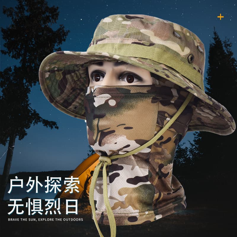 Camuflagem borda redonda Benny chapéu masculino ao ar livre montanhismo ciclismo acampamento pesca protetor solar respir
