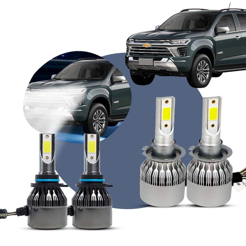 Super LED  Farol Alto Baixo Milha Chevrolet S10 2019 A 2020 6000K 30000h