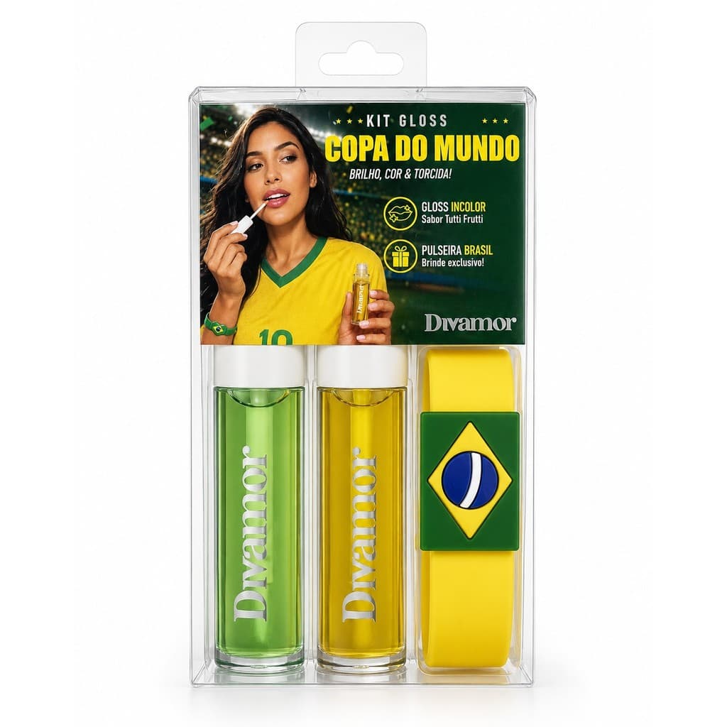 KIT Copa Gloss + Pulseira Brasil Divamor