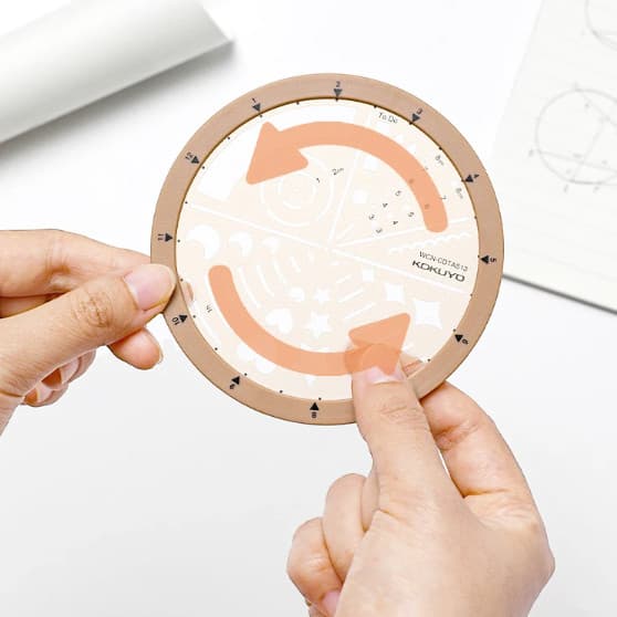 Novo Produto Japonês Kokuyo Modelo Rotativo Régua Estudante Multifuncional Redonda Criativo Bonito