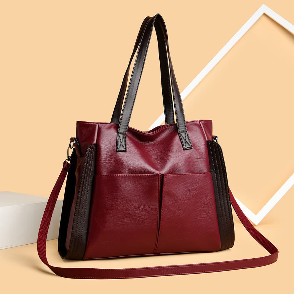 Comércio exterior grande capacidade de couro macio grande saco feminino de meia-idade 2025 novo estilo na moda bolsa Sho