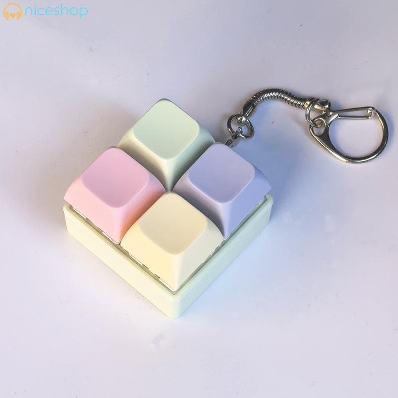 2/3/4 Teclas Fidget Keychain-DIY Finger Keyboard Botões Stress Relief Clicker Toys Para Crianças