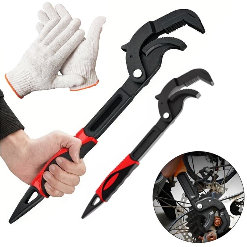 Jogo Chave De Boca Tubo Mestra kit 2 Chaves Inglesa Universal 13 A 60mm Multifuncional Ajustável com luvas