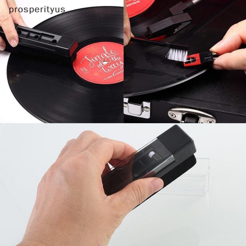 [prosperityus] 3 Peças De Limpeza De Discos Escova Limpador De Vinil Kit Removedor De Poeira Conjunto De Para Toca-[BR]