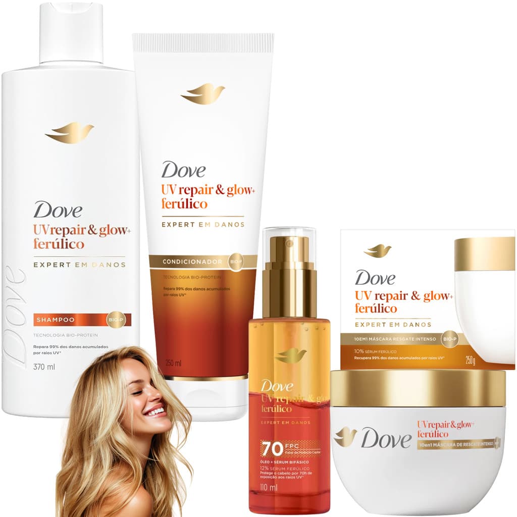 Kit Dove UV Repair Glow & Ferúlico Sérum Bio-P Expert Danos