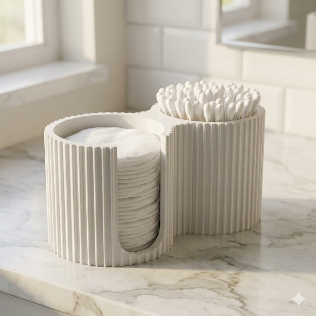 Porta para cotonetes e algodão - Organizador prático e elegante