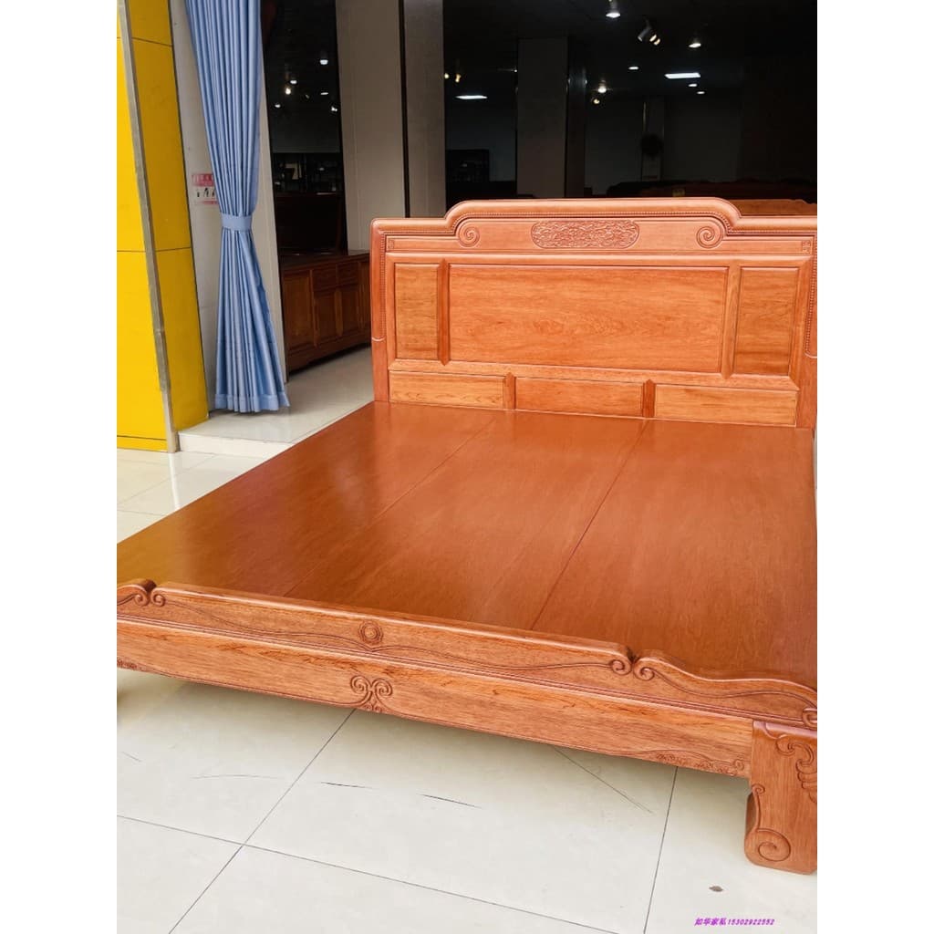 Cama de mogno importada grade de abacaxi madeira grande cama de madeira maciça casamento cama de casal jacarandá estilo