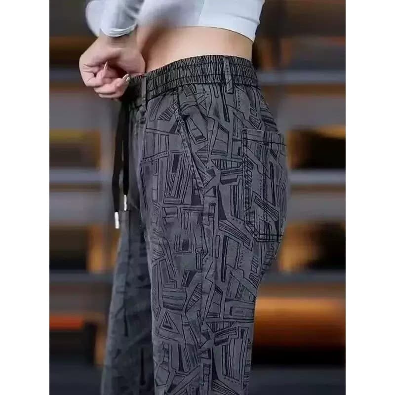 2026 primavera verão Multi-bolso Jacquard calças casuais masculinas soltas em linha reta moda All-match calças da moda m