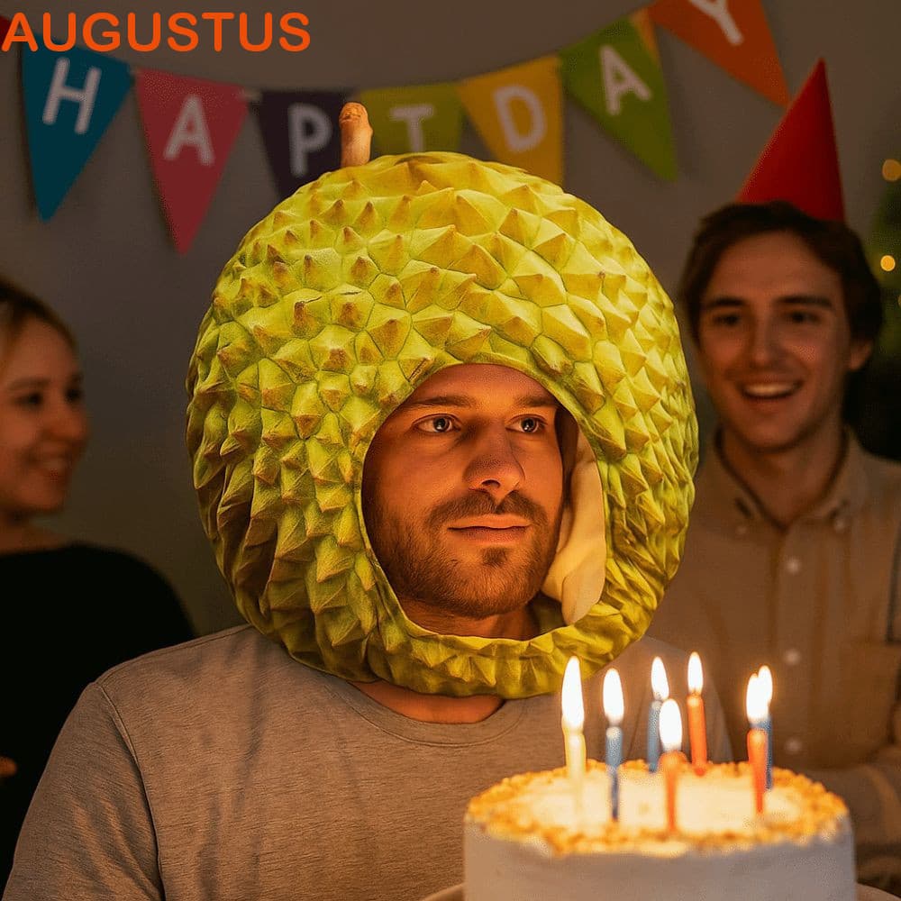Chapéu Durian De Simulação AUGUSTUS , Arnês Macio Exclusivo , De Pelúcia Engraçado E Confortável De Desenho Animado
