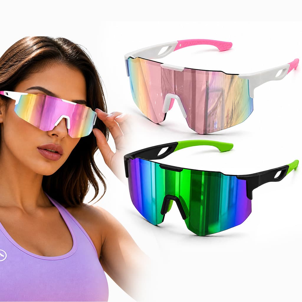 Kit 2 Óculos de Sol Esportivo UV400 Bike Corrida Praia