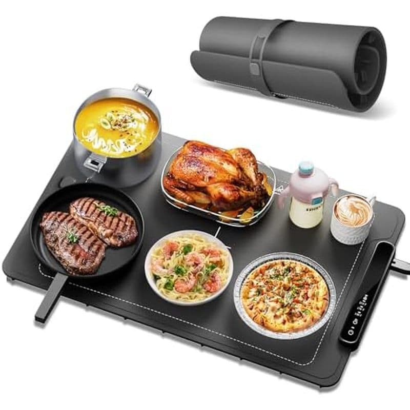 Tapete De Asa Para Alimentos , Bandeja Elétrica De Silicone Com Temperatura De 3 Modos & amp ; Aquecimento Rápido , Pés