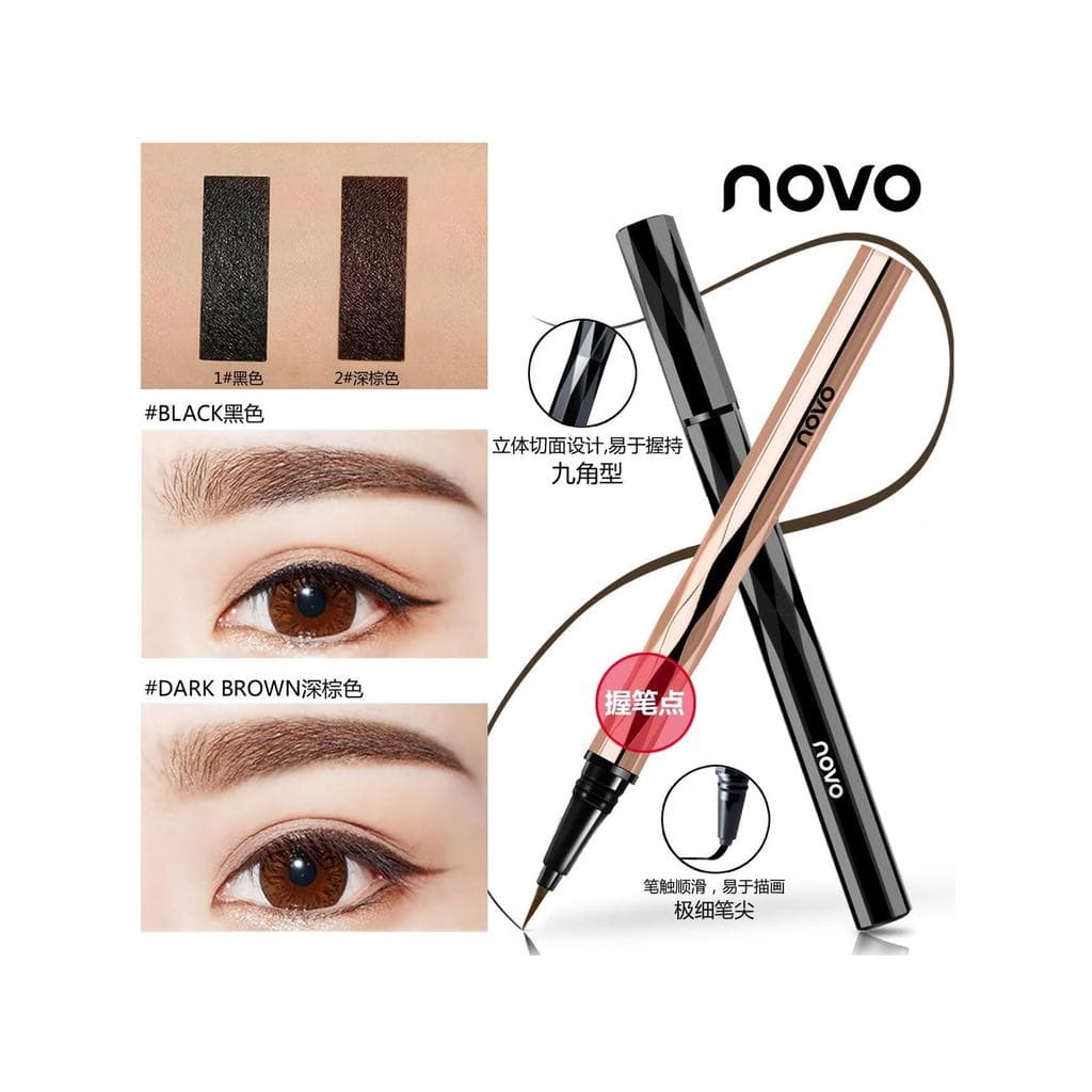 NOVO caneta delineadora líquida grande olho maquiagem fixação suave fino renderização de cor Natural barato preto marrom