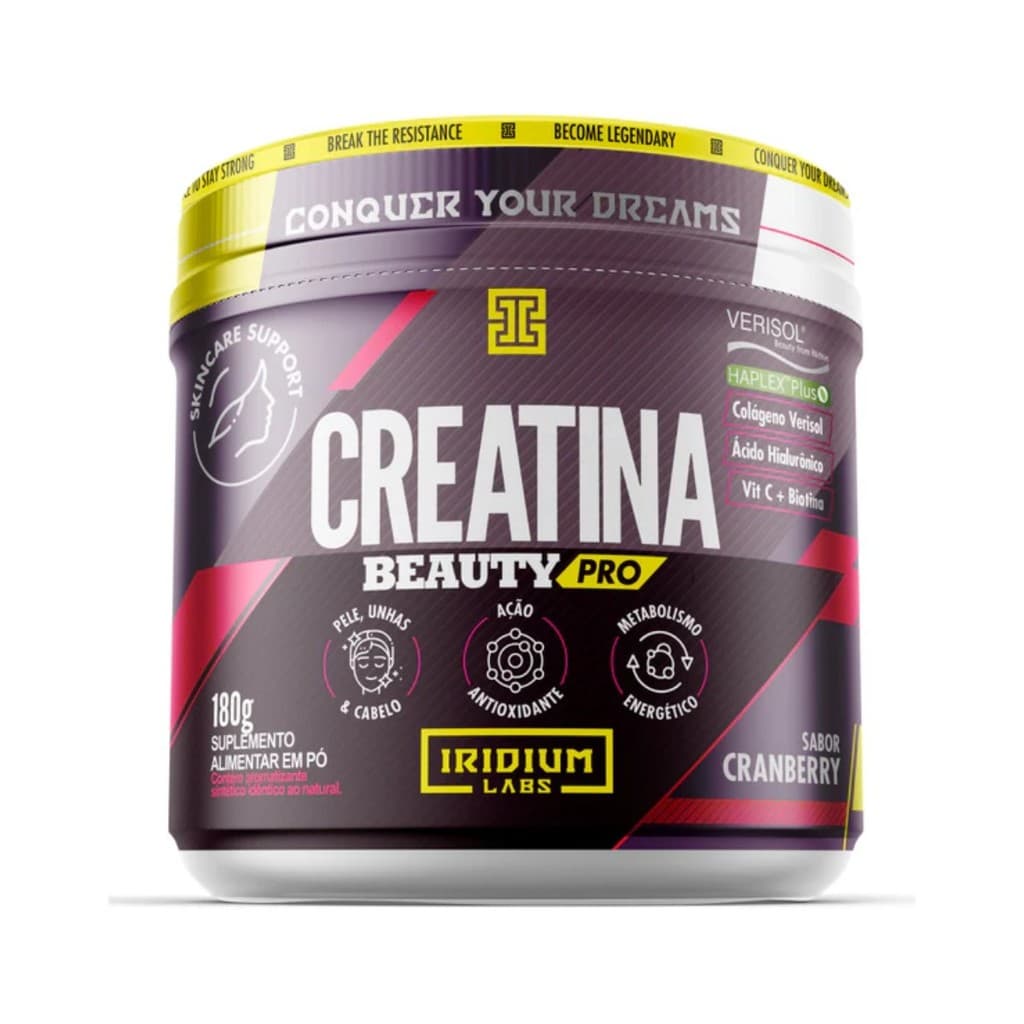 Creatina Beauty Pro 180g - Colágeno® + Ácido Hialurônico® Sabor Cranberry