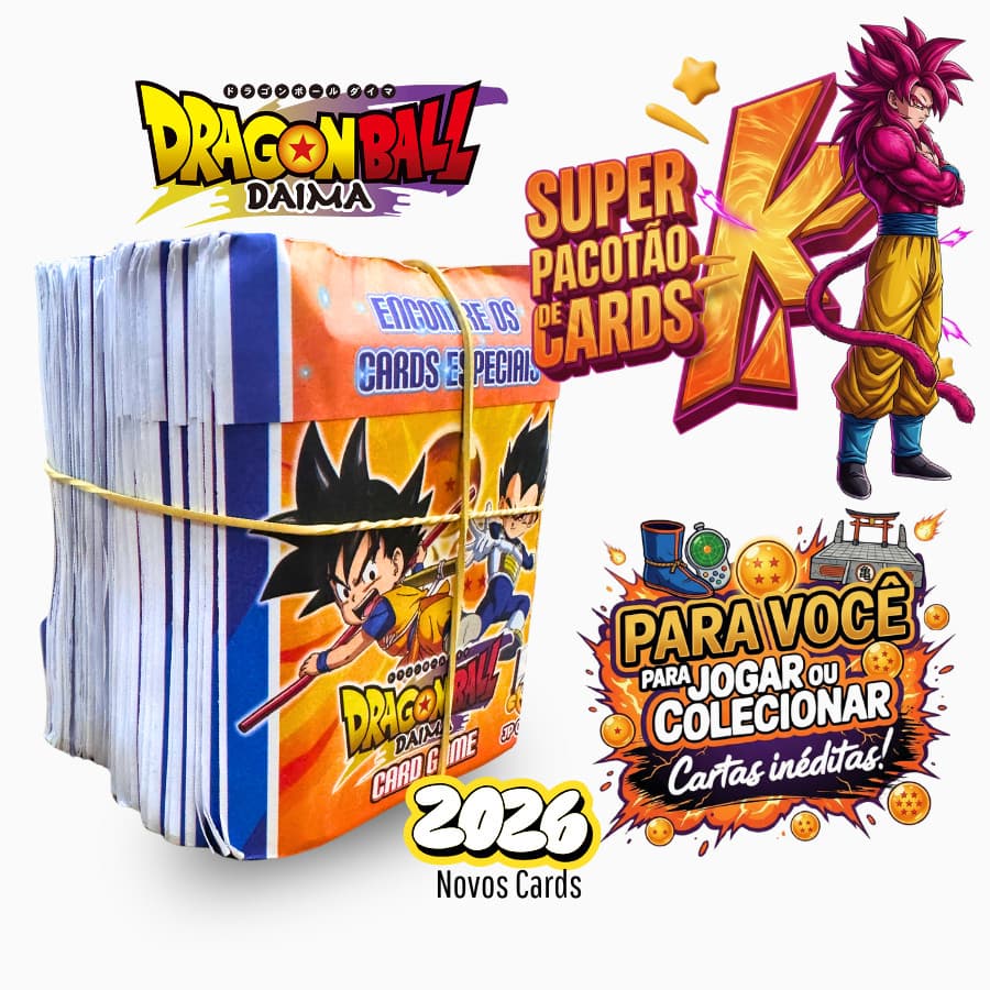 100 Super Cards DRAGON BALL Lançamento 2026 | Colecionar ou Bafo | Para Presente, Bafo ou Colecionar
