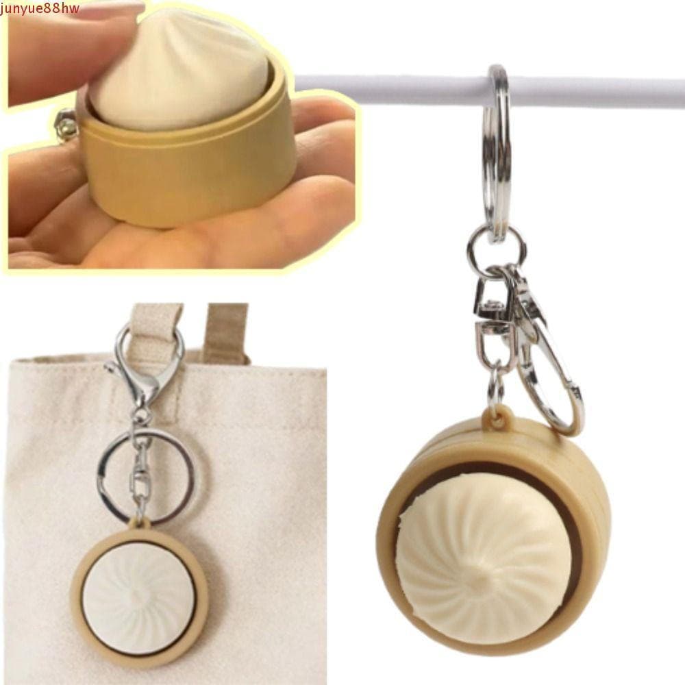 JUNYUE Botão Clicker Chaveiro , Mini Simulação De Pão Cozido No Vapor , Bonito Criativo Relaxado Brinquedo Engraçado