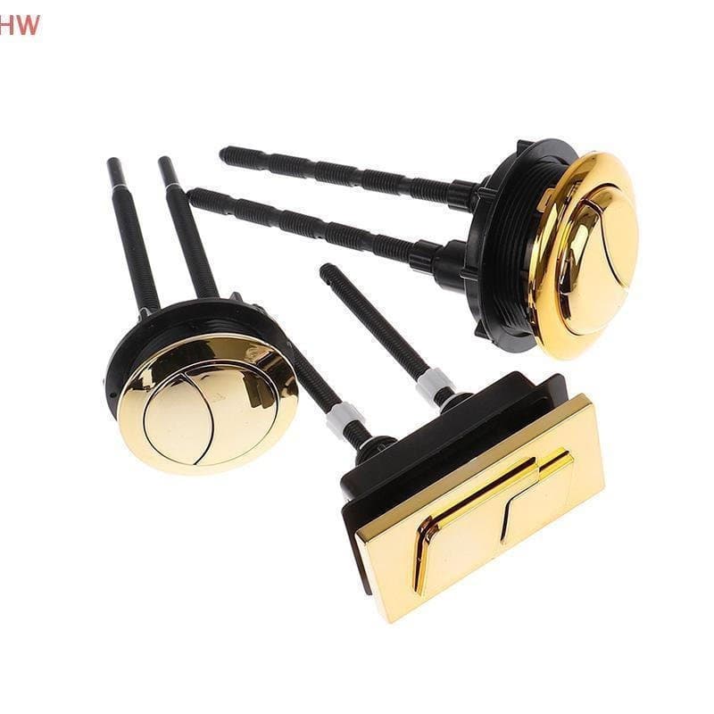 Tanque De Vaso Sanitário Com Descarga Dupla , Botão Dourado De 48 Mm/58 , Formato Redondo , Botões De Pressão Para