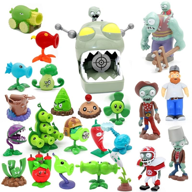 <Plantas vs. Zumbis> jogo de batalha zumbis boneca simples zumbis lote boneca acessórios lançáveis brinquedos de vinil d