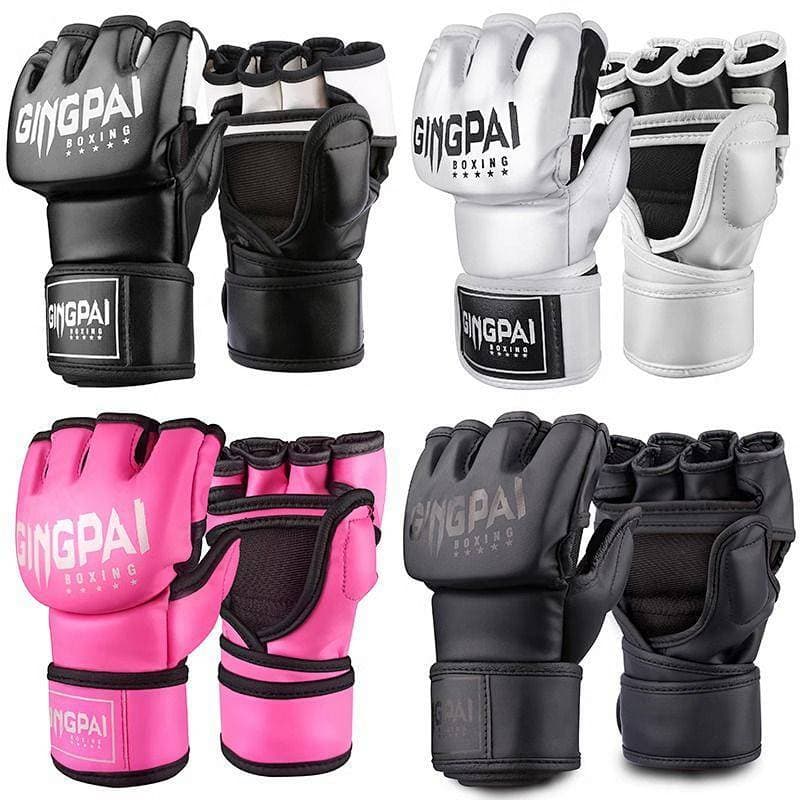 Luvas de meio dedo para adultos, luvas de boxe com dedos divididos, MMA, combate, homens, mulheres, Muay Thai, sacos de