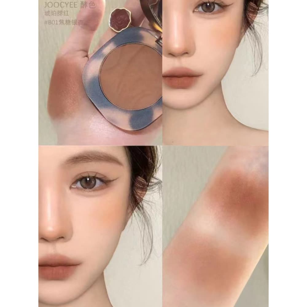 Joocyee enzima cor âmbar concha Blush fosco alto brilho reparação expansão psiquiatra cor sol vermelho feminino damasco