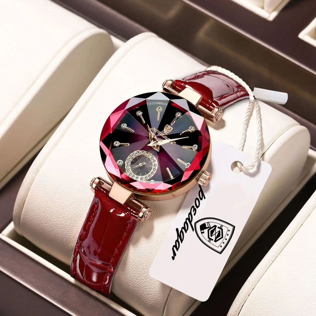 POEDAGAR p719 Relógios Elegantes Requintados Para Mulheres Couro À Prova D'água Relógio De Pulso De Quartzo Feminino Ori