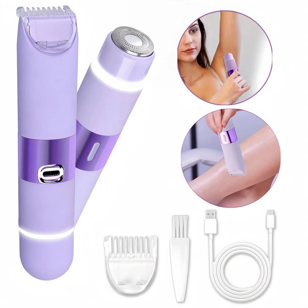 2 Em 1 Depilador Recarregável Elétrico Aparador De Sobrancelha Corpo Feminino Batom Facial Forma Remoção Do Cabelo Mini